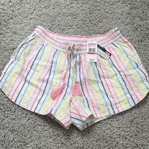 Vineyard Vines Pink, Blue, Yellow Striped High Waist Shorts